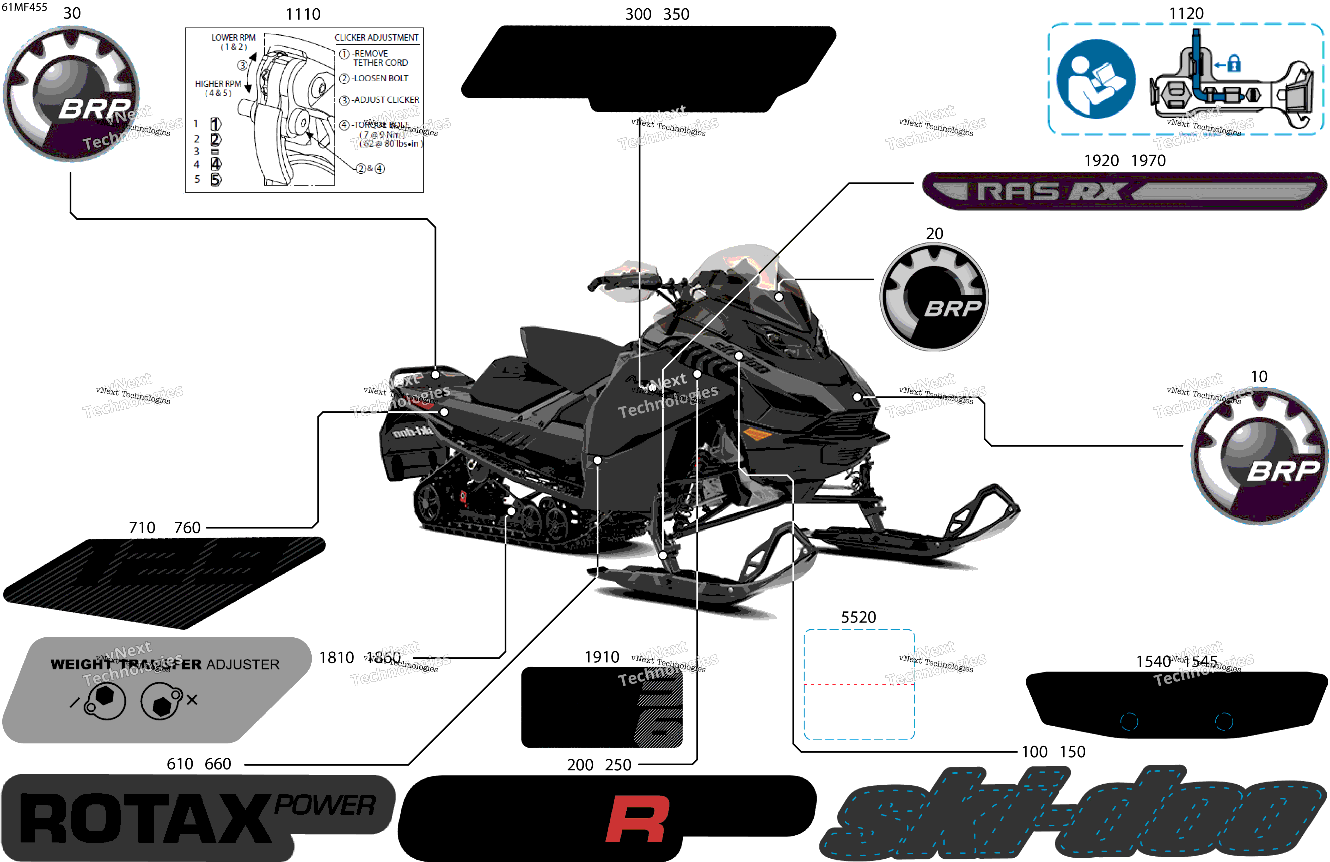2026 MXZ - Adrenaline - 600R E -TEC - BDTH - Deep Black - 15X129X1.25RS Track