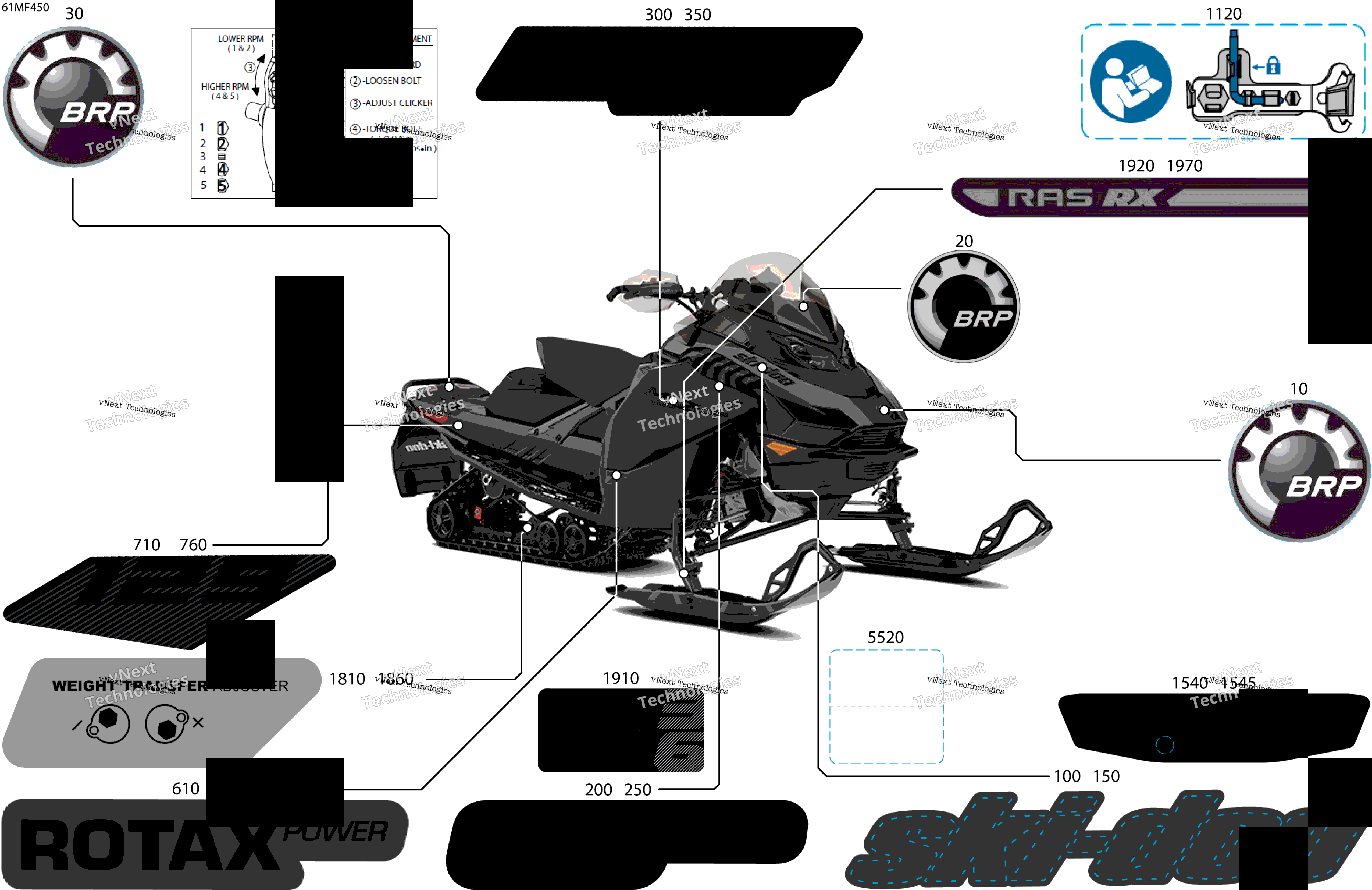 2026 MXZ - Adrenaline - 850 E-TEC - BDTC - Deep Black - 15X129X1.25RS Track