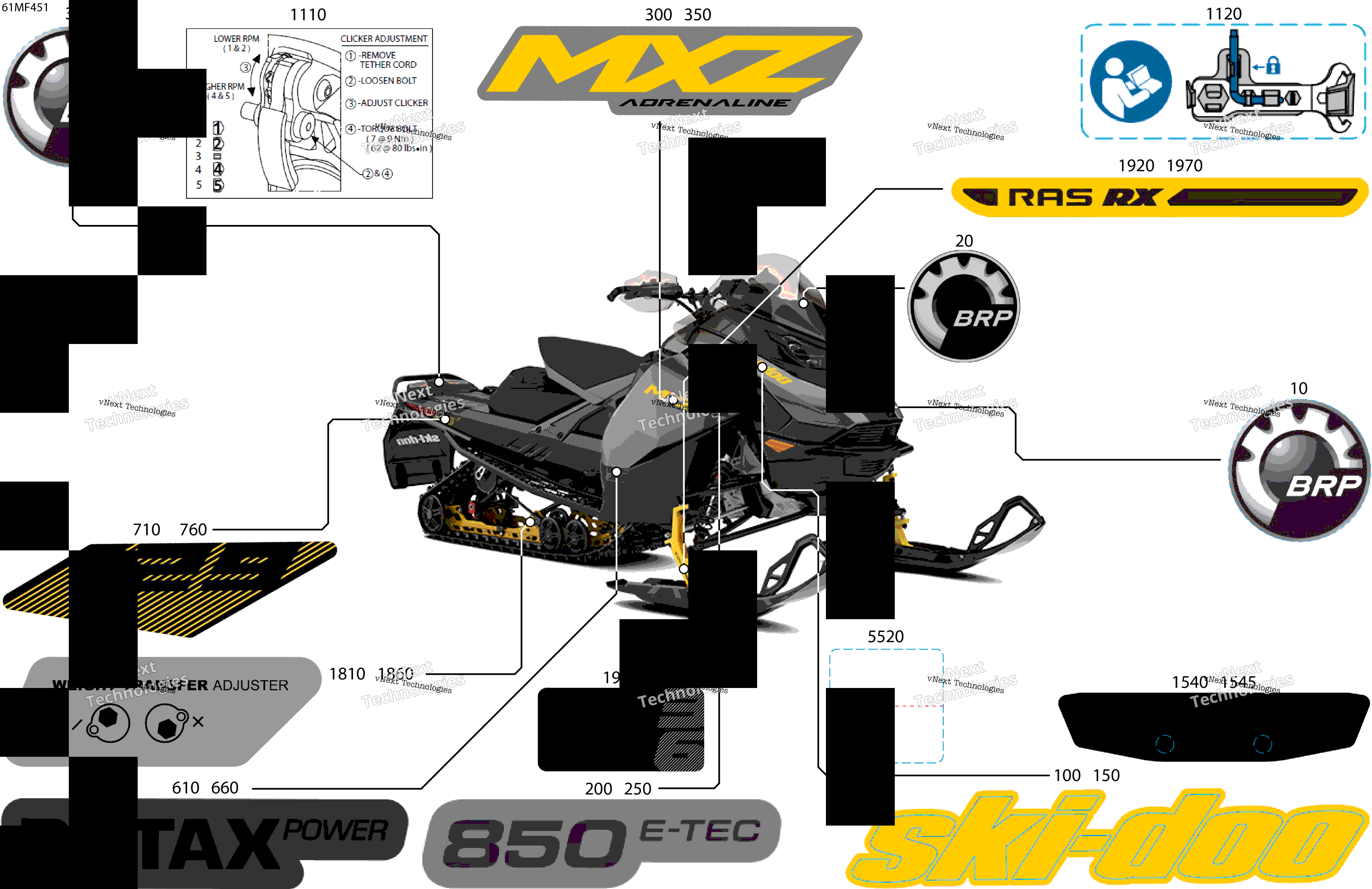 2026 MXZ - Adrenaline - 850 E-TEC - BDTD - Monument Gray - 15X129X1.25RS Track