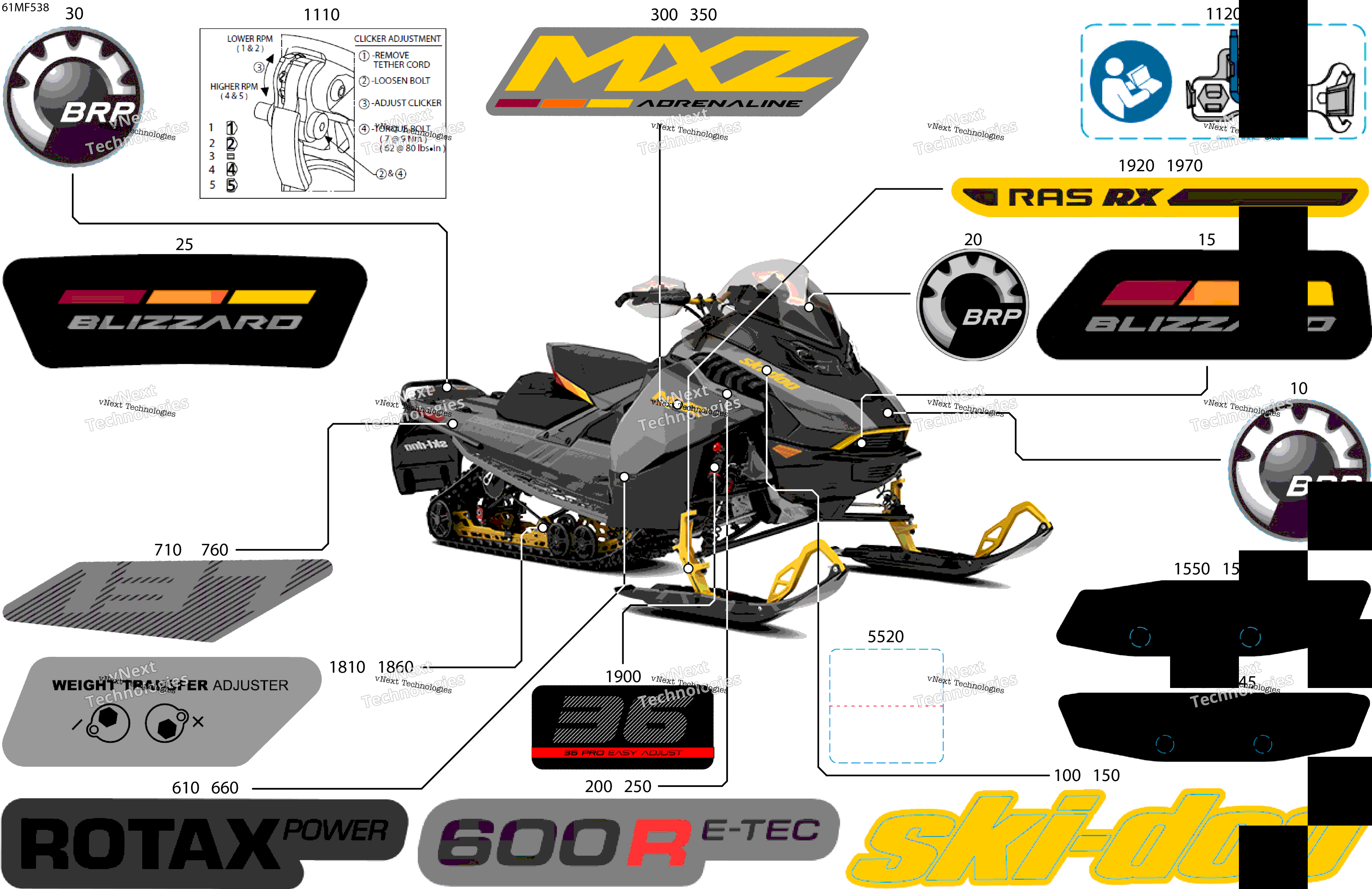 2026 MXZ - Adrenaline with Blizzard Package - 600R E -TEC - UETA - Monument Gray - 15X137X1.25IR Track