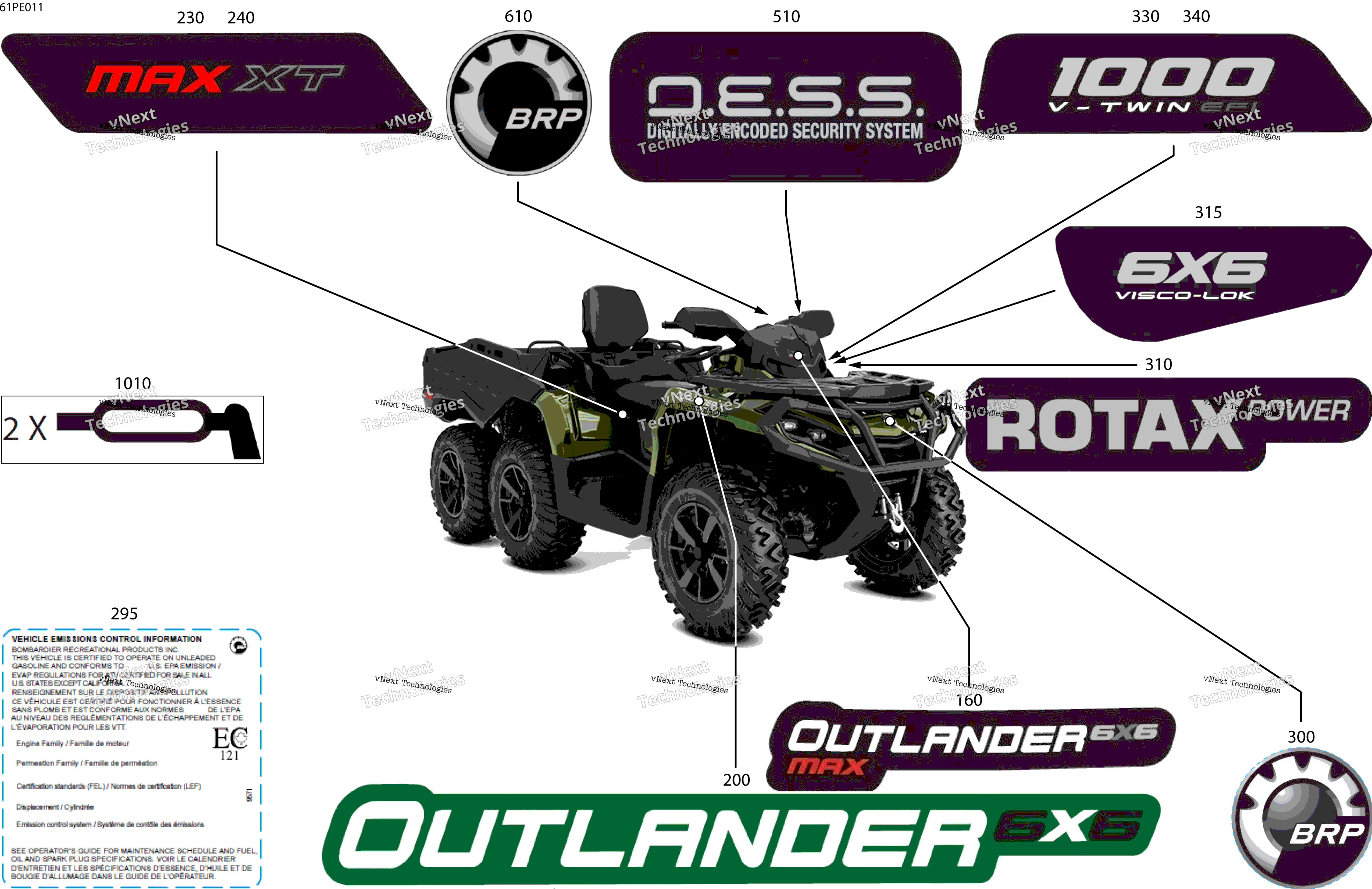 2025 OUT-MAX - 6X6 - XT - 1000 EFI - 5ZSA - Boreal Green