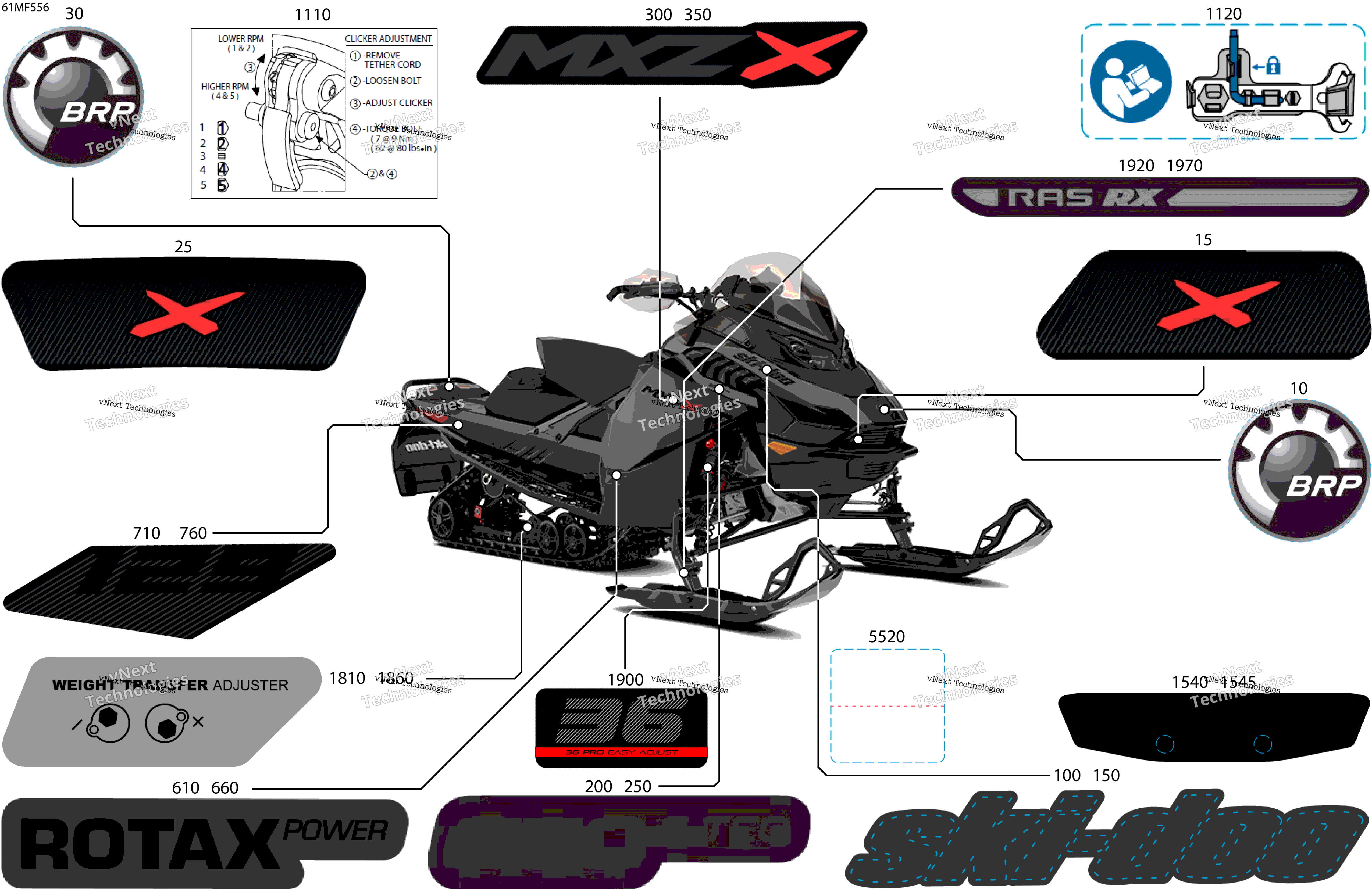 2026 MXZ - X - 850 E-TEC - UUTB - Deep Black - 15X129X1.25RS Track