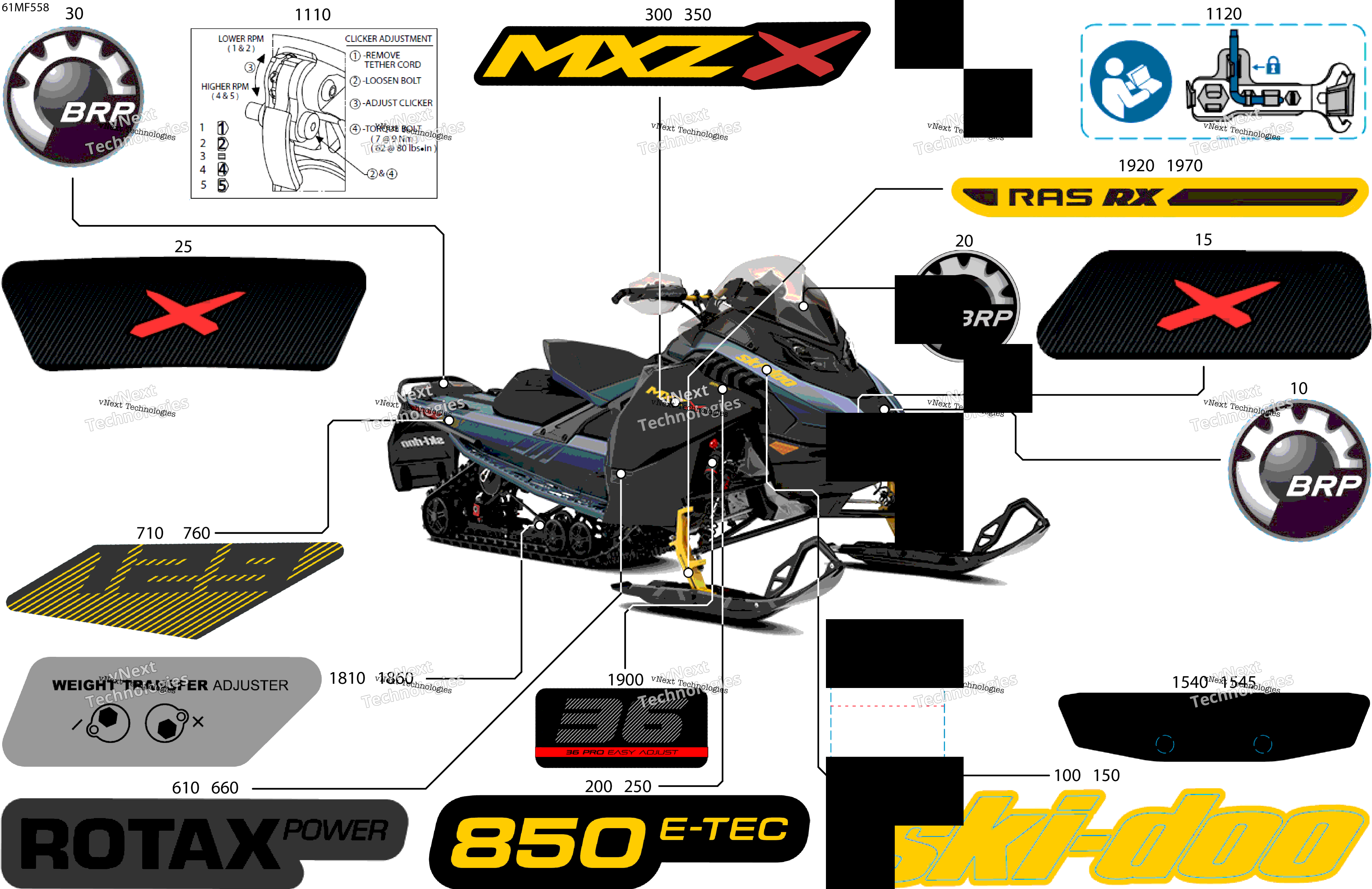 2026 MXZ - X - 850 E-TEC - UUTH - Mineral Blue - 15X129X1.25IR Track