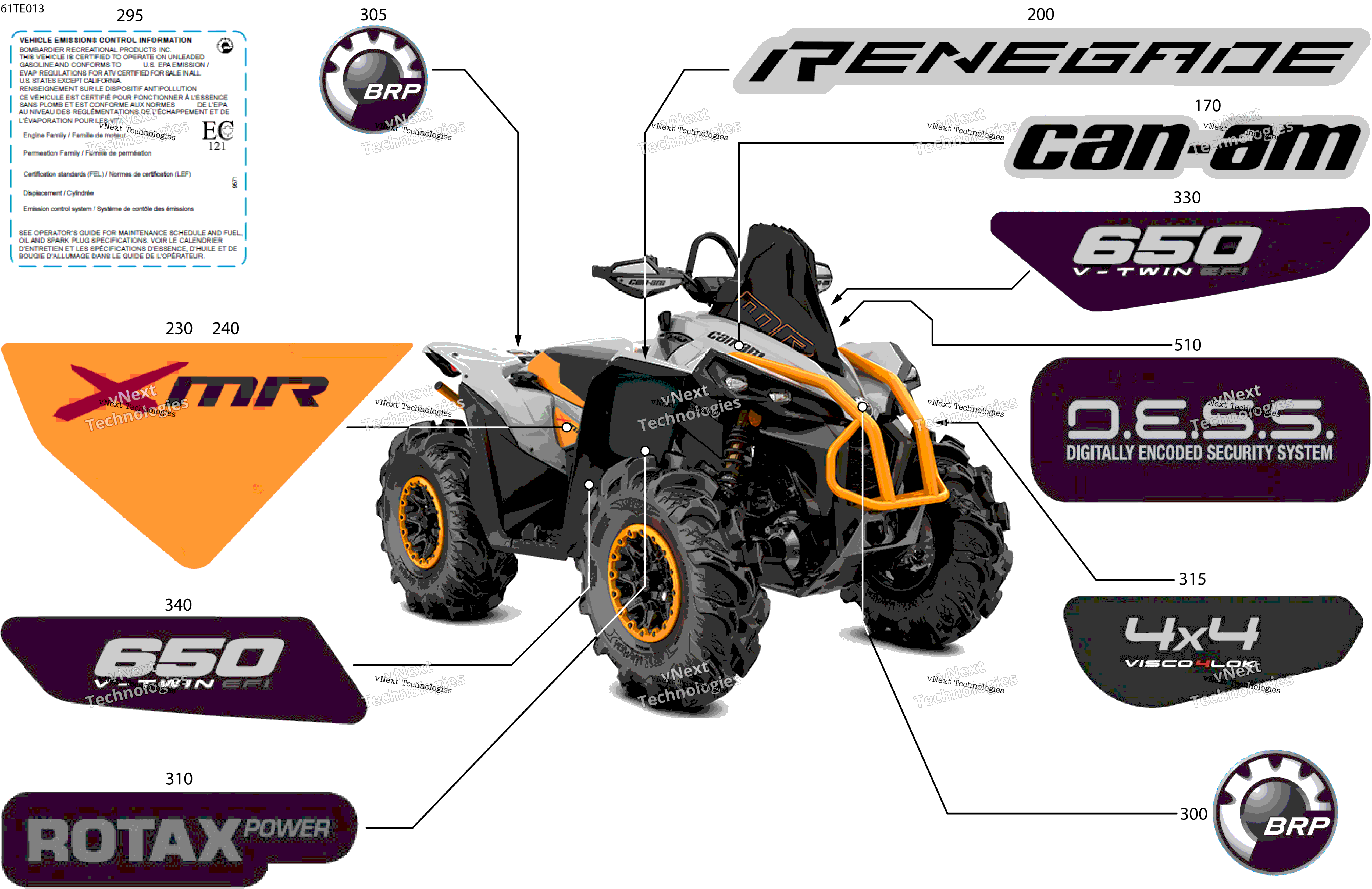 2025 RENEGADE - 4X4 - XMR - 650 EFI - 5TSB - Catalyst Gray