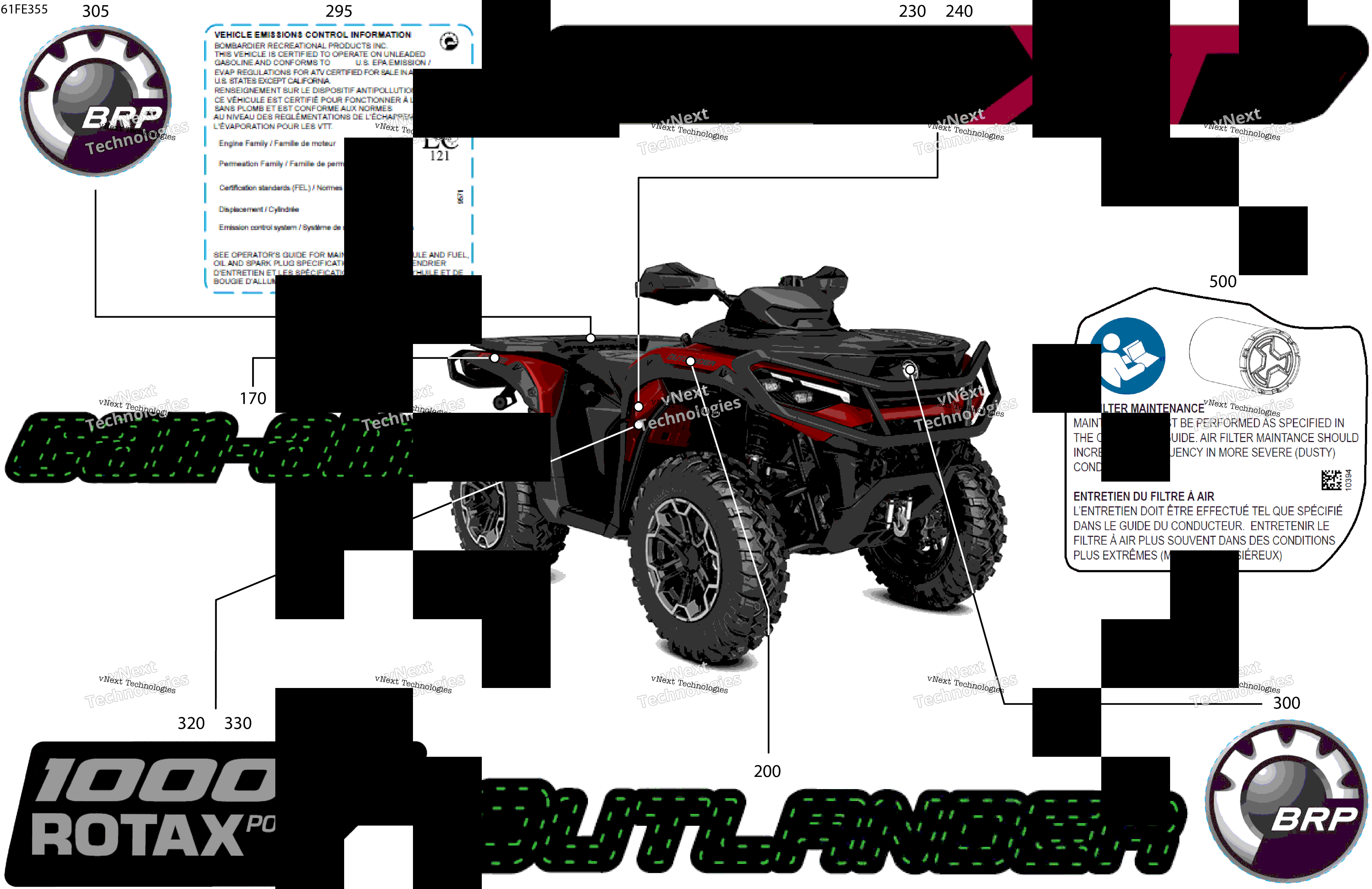 2025 OUTLANDER - 4X4 - XT - 1000R - 4FSF - Fiery Red Metallic