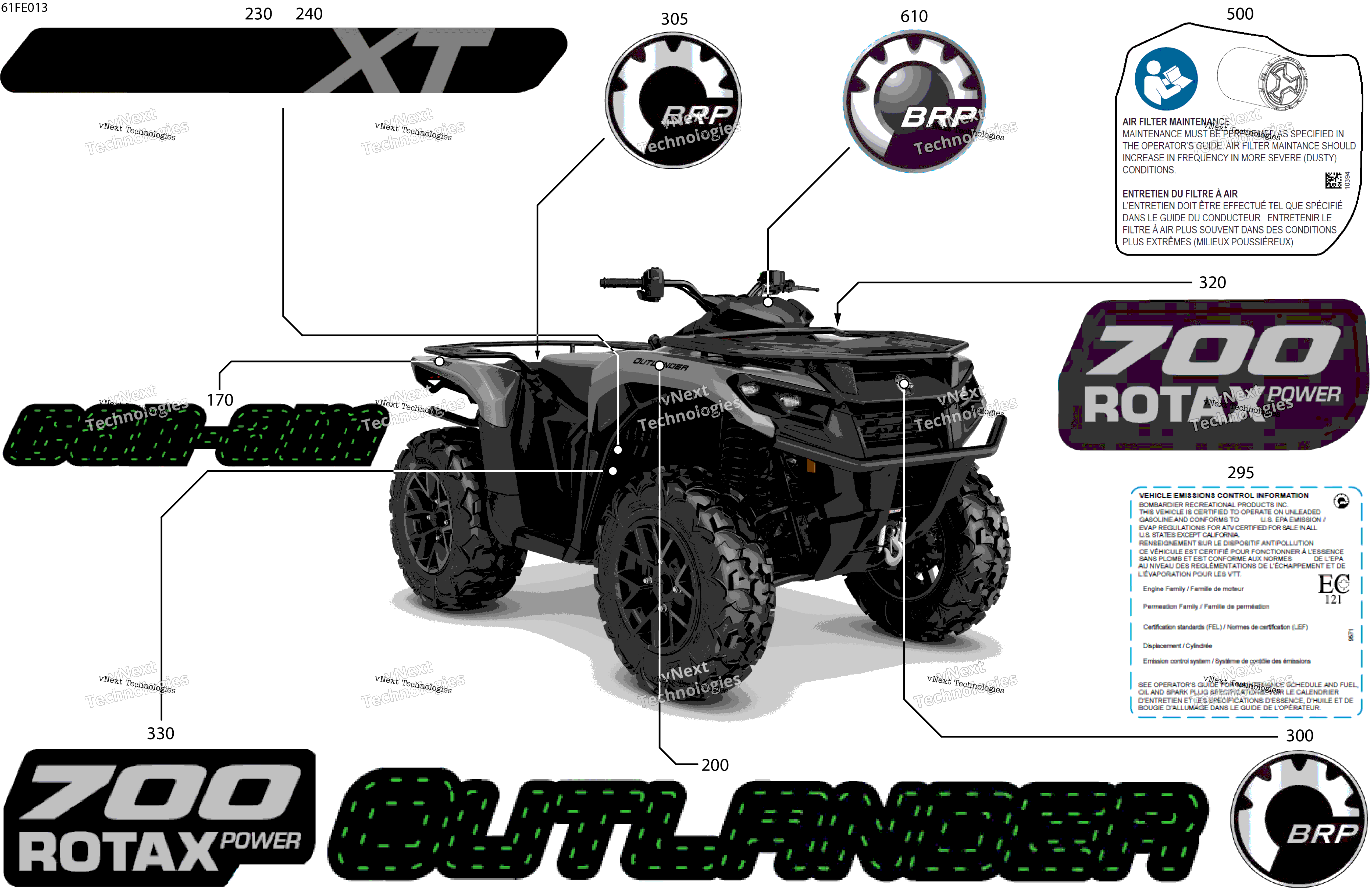 2025 OUTLANDER - 4X4 - XT - 700 - 1GSA - Platinum Silver Satin