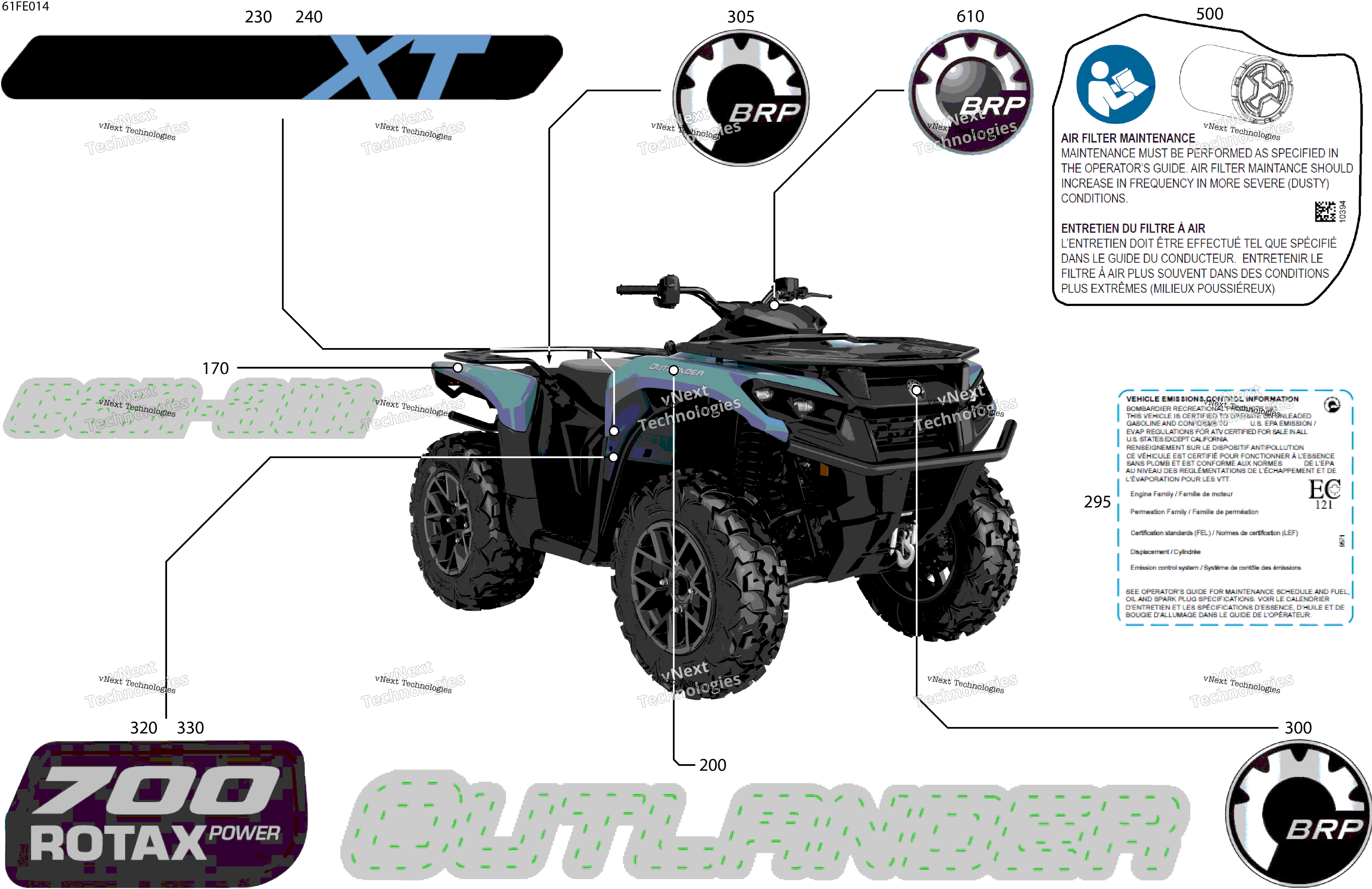 2025 OUTLANDER - 4X4 - XT - 700 - 1GSB - Scandi Blue