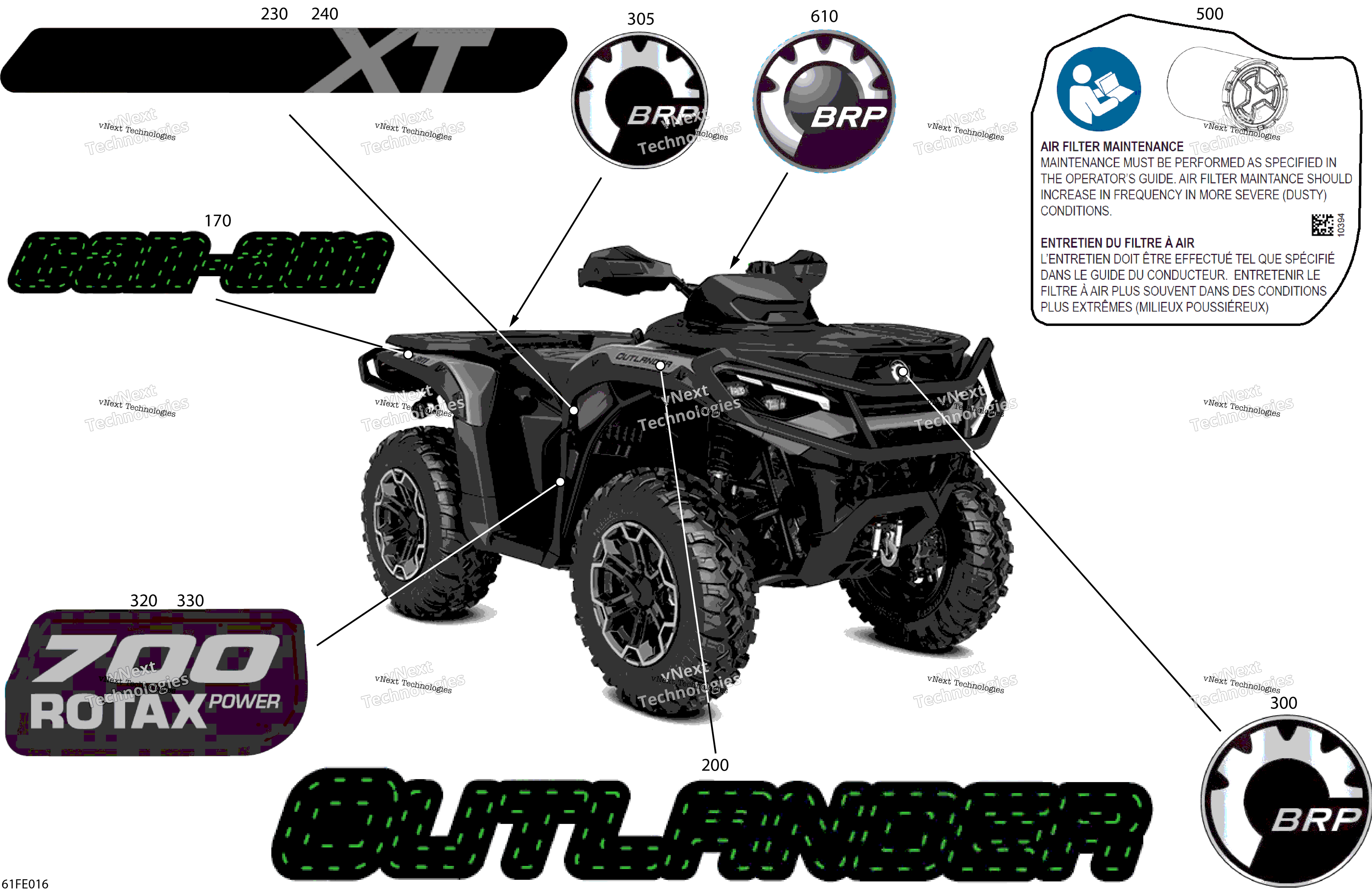 2025 OUTLANDER - 4X4 - XT - 700 - 1GSD - Platinum Silver Satin