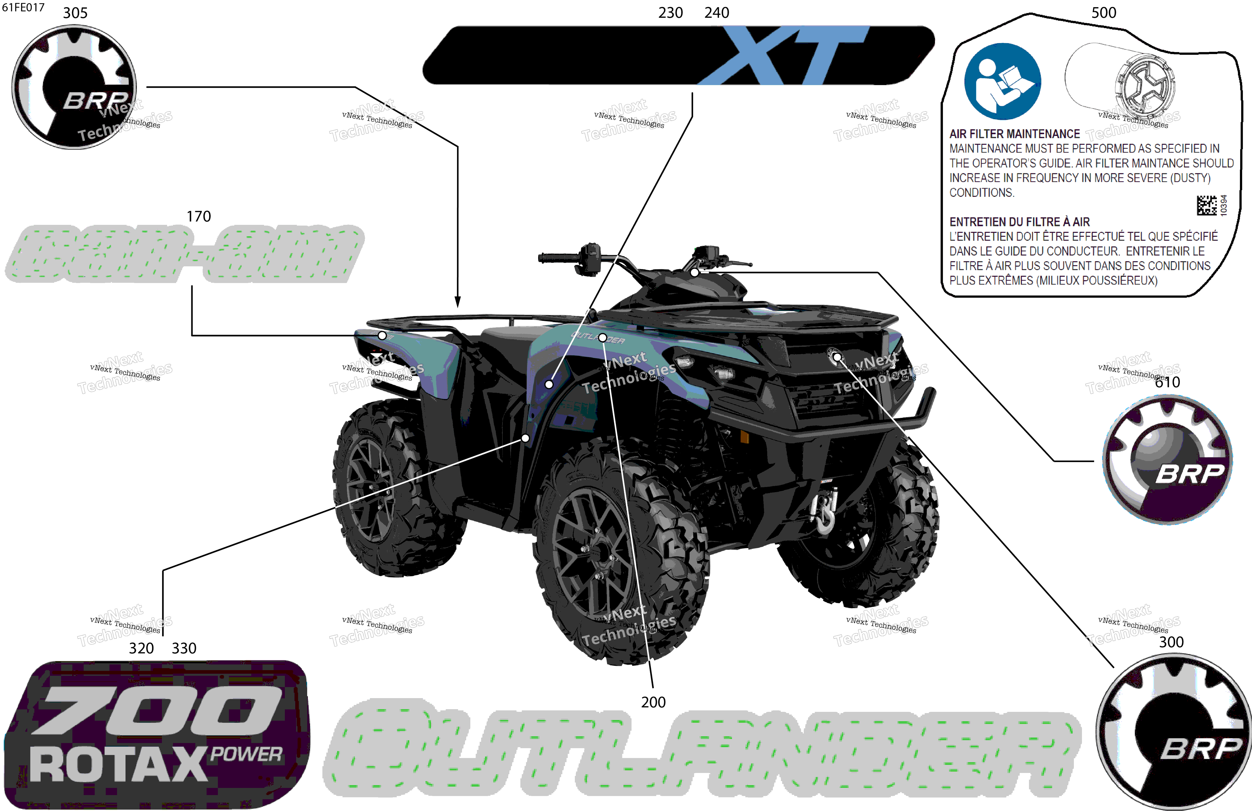 2025 OUTLANDER - 4X4 - XT - 700 - 1GSE - Scandi Blue