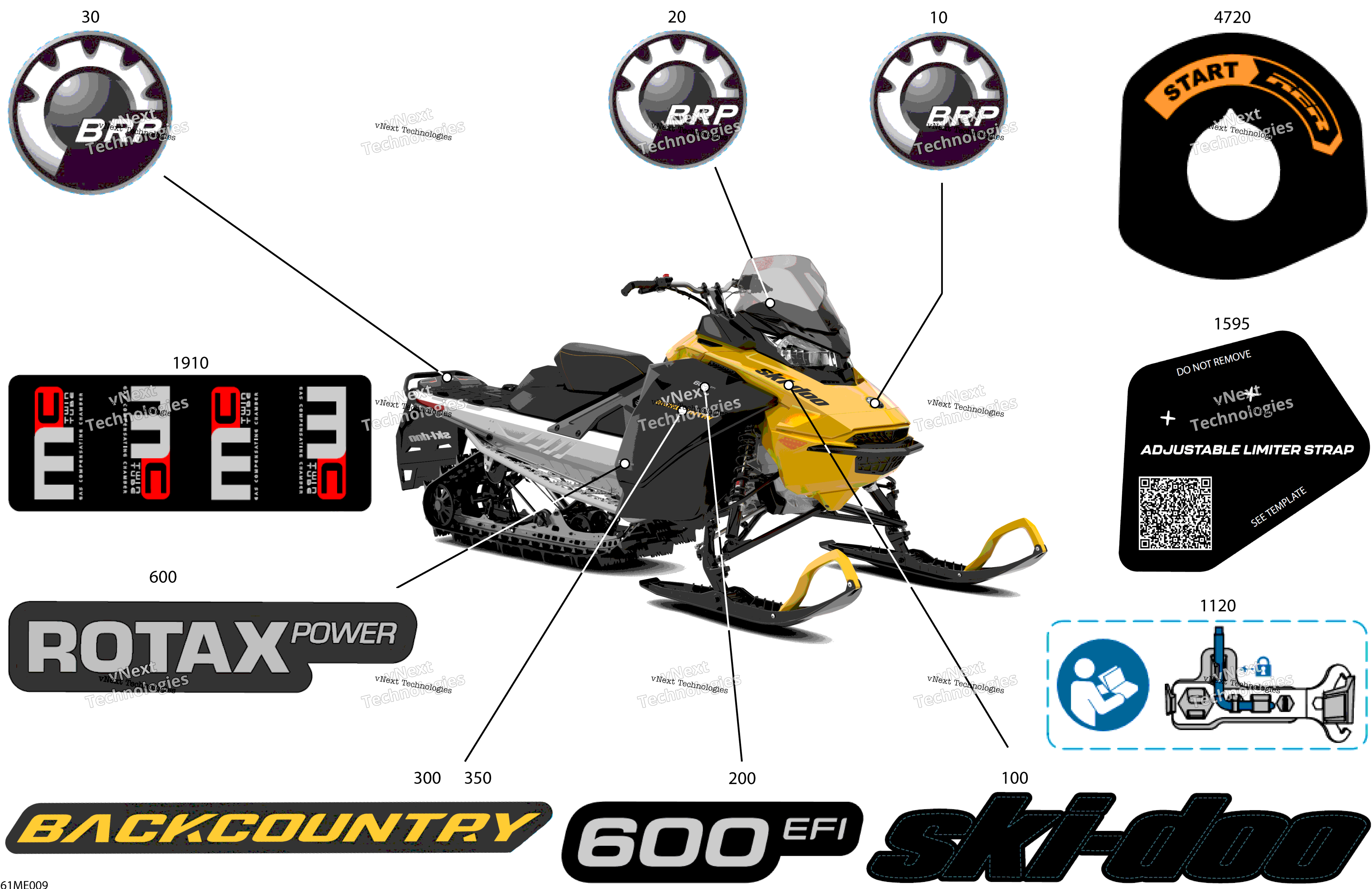 2025 BACKCOUNTRY - 600 EFI - SPORT - UBSA - Neo Yellow - 146X15X1.6C Track