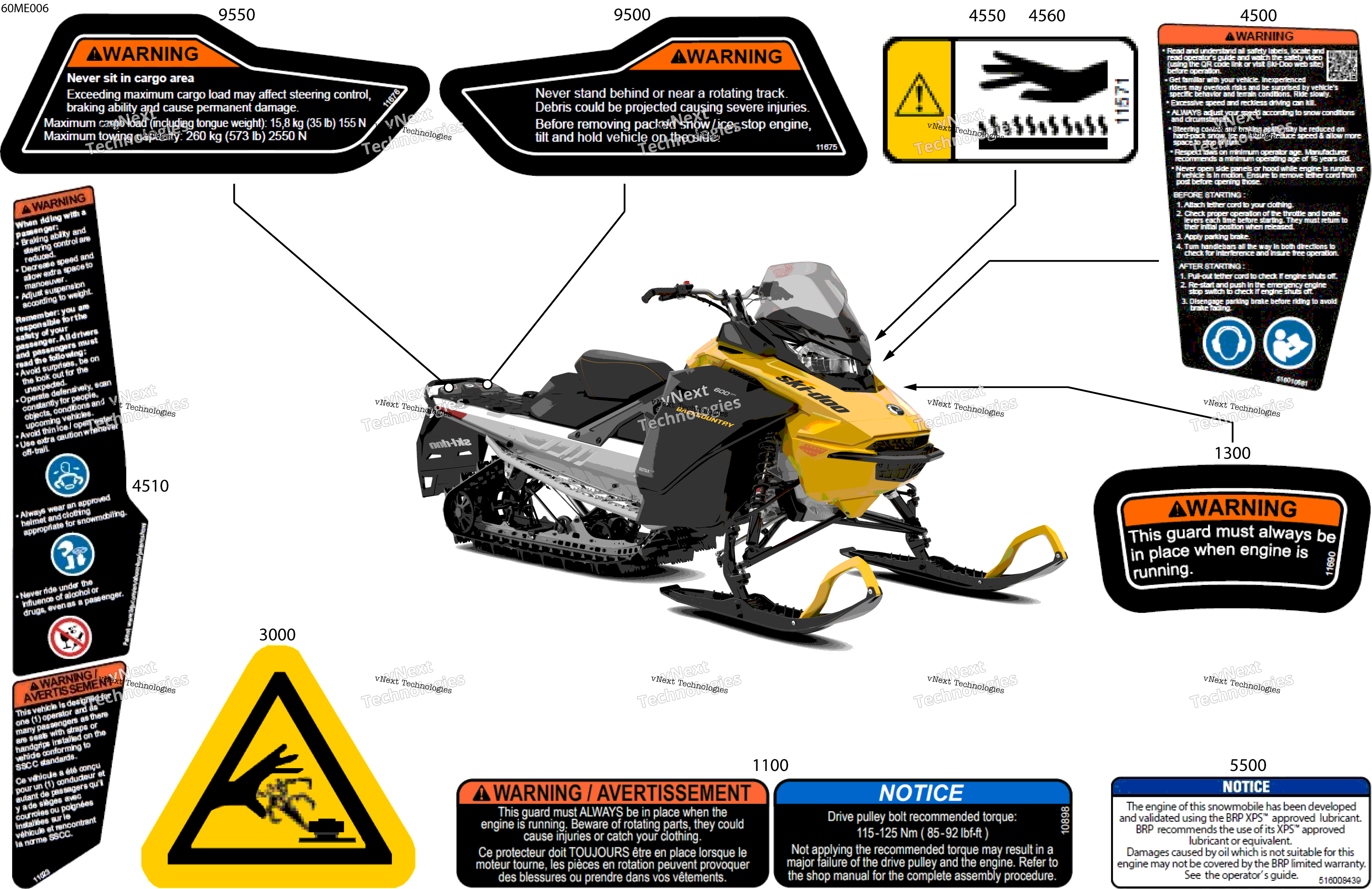 2025 BACKCOUNTRY - 600 EFI - SPORT - UBSA - Neo Yellow - 146X15X1.6C Track