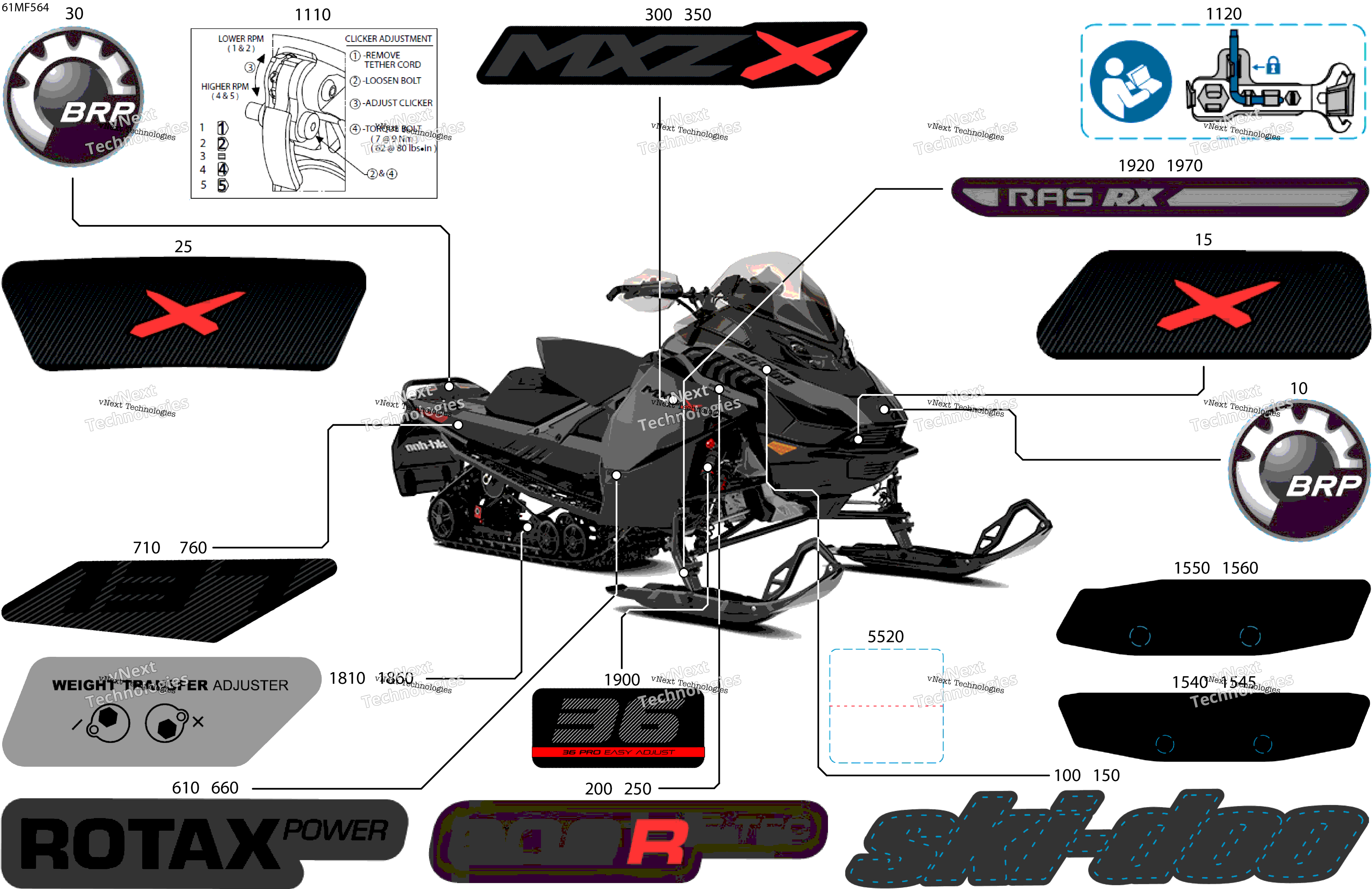 2026 MXZ - X - 600R E -TEC - UVTH - Deep Black - 15X137X1.5IR Track