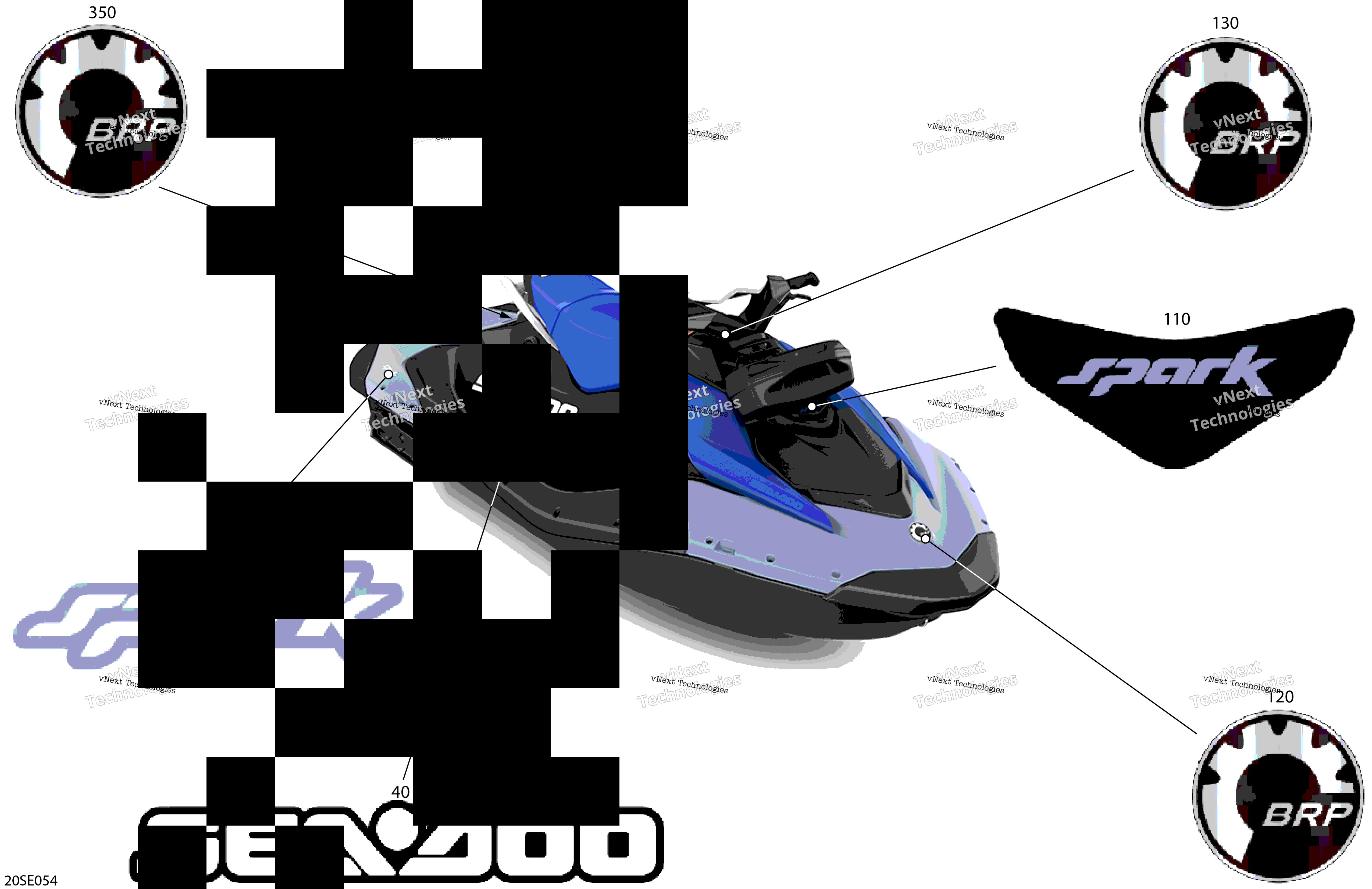 2025 SPARK - 900 HO ACE - CONV - 2UP - 64SA - Blue High Gloss - Audio