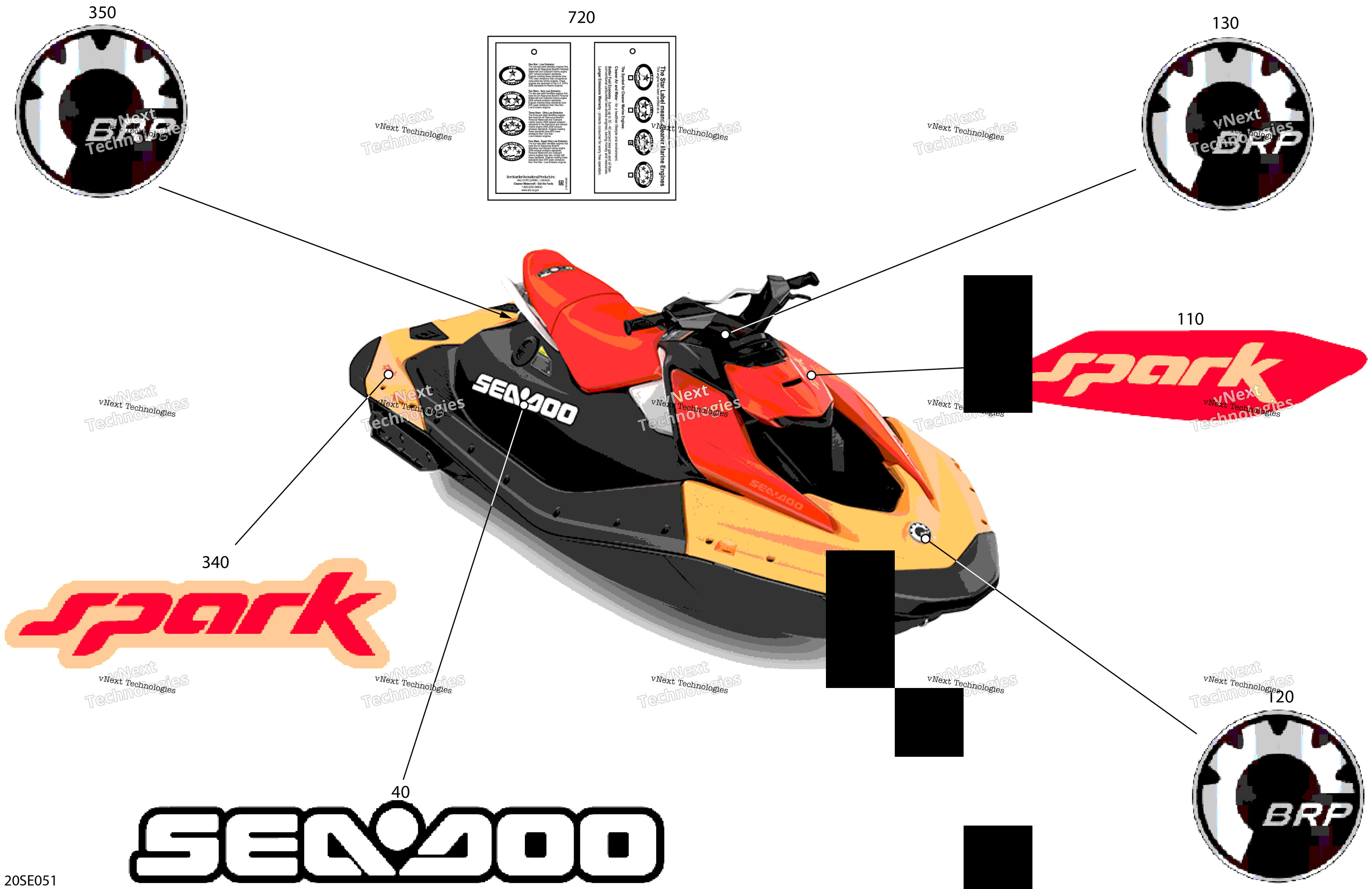 2025 SPARK - 900 HO ACE - CONV - 2UP - 64SE - Sunrise Orange