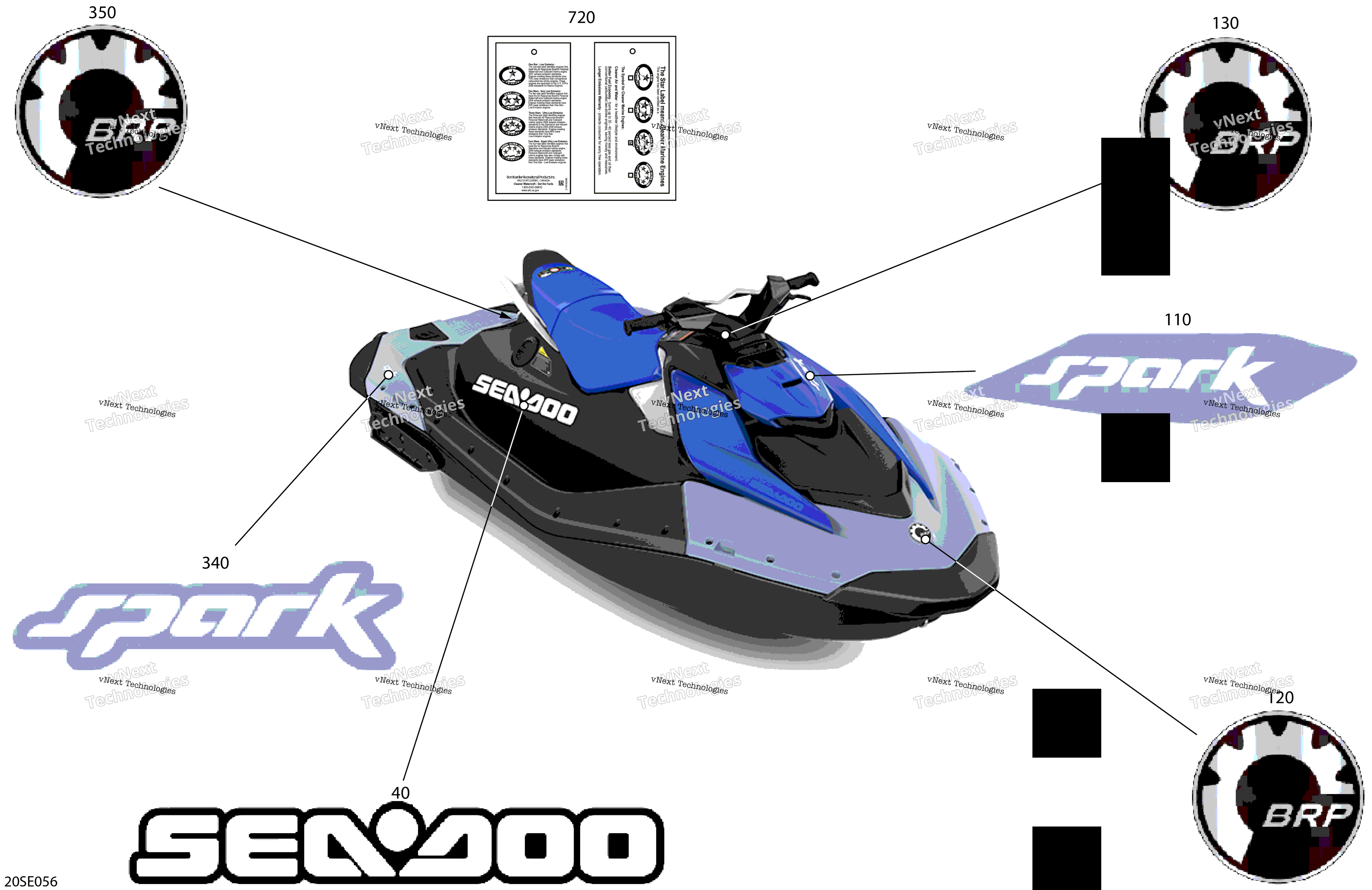 2025 SPARK - 900 HO ACE - CONV - 2UP - 64SK - Blue High Gloss