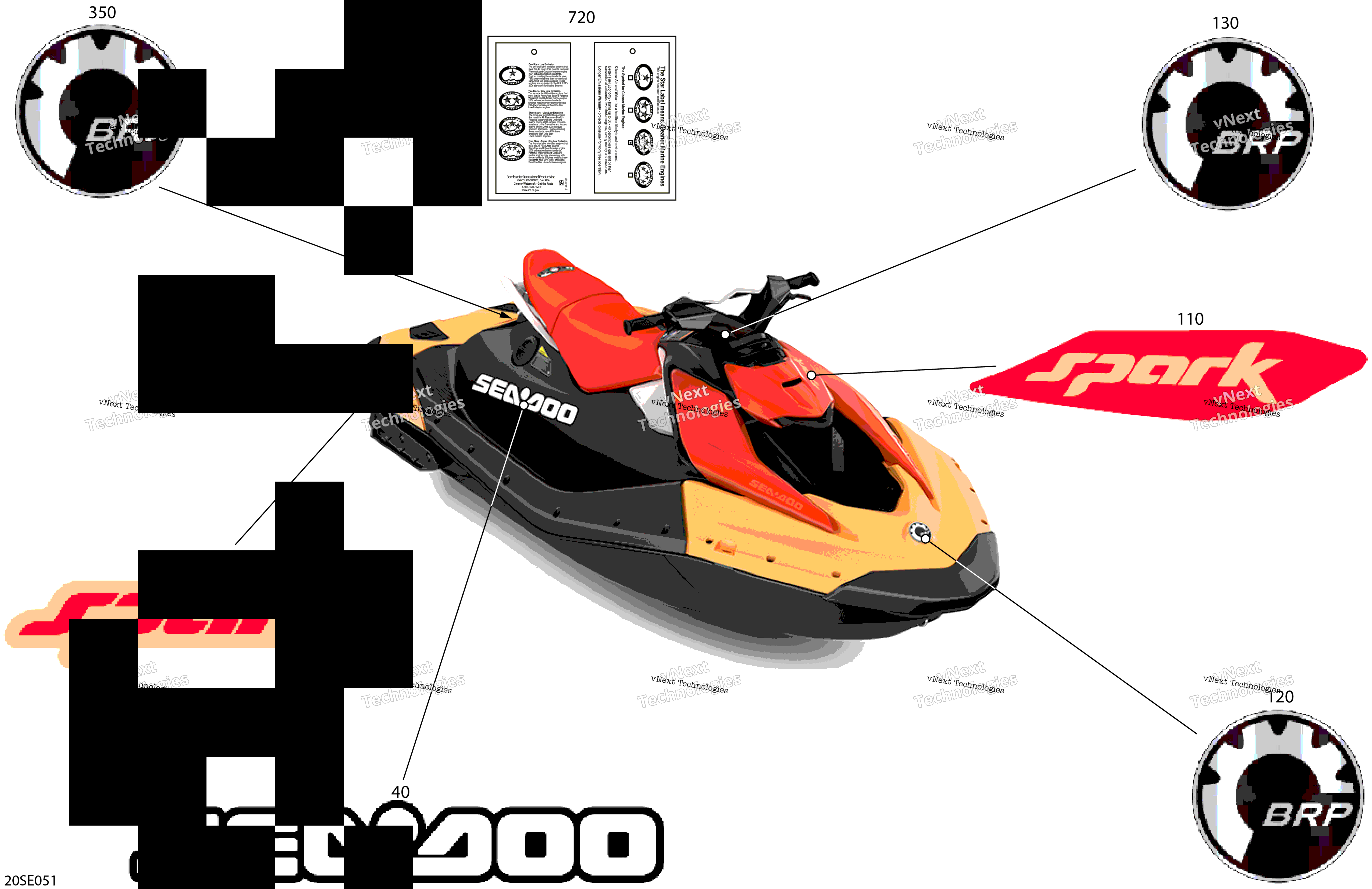 2025 SPARK - 900 HO ACE - CONV - 3UP - 63SC - Sunrise Orange